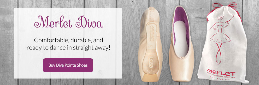 Merlet Diva pointe shoes - comfortable, durable and ready to dance in straight away!